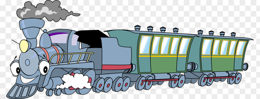 Cartoon Train Rail Transport Steam Locomotive PNG