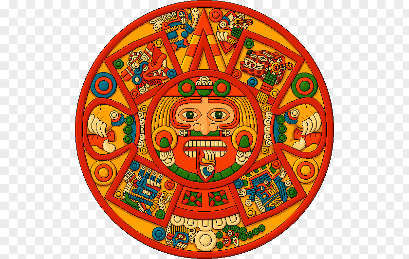 Cinco Aztec Calendar Stone Inca Empire Tonatiuh Solar Deity PNG