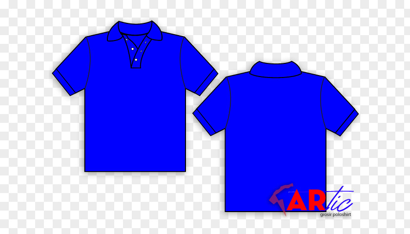 Kaos Polos Polo Shirt T-shirt Blue Sleeve Piqué PNG