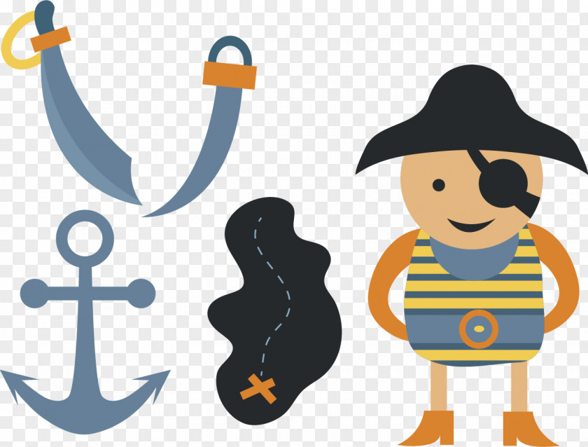 Pirate Sword Vector Elements Anchor Hat Piracy Cartoon Drawing International Talk Like A Day PNG