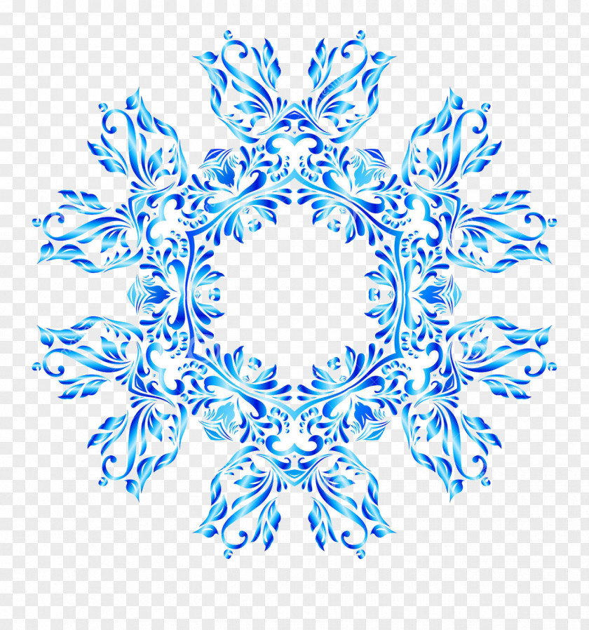 Snowflake Blue Drawing Pattern PNG