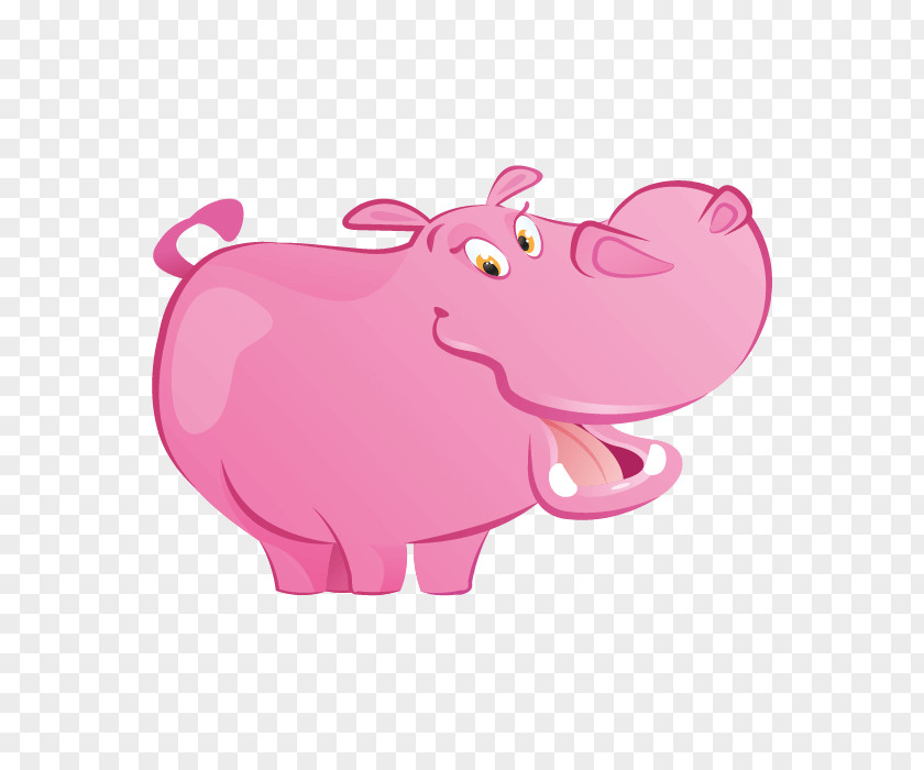Animals Collection Clip Art Hippopotamus Pig Snout Cartoon PNG