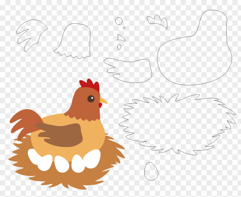 Chicken Rooster Felt PNG