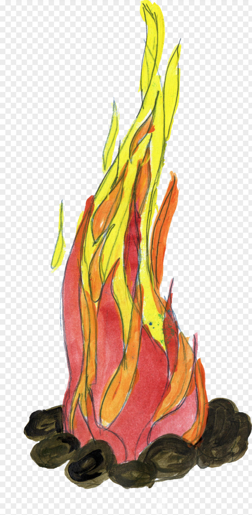 Drawing Flame Fire PNG