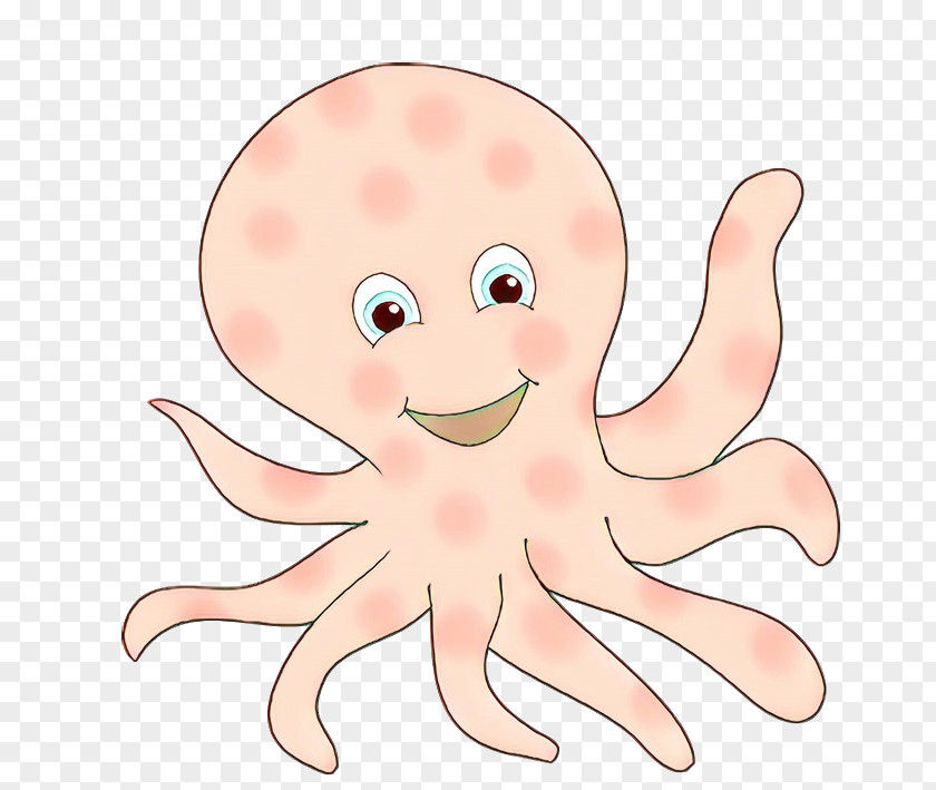 Octopus Giant Pacific Cartoon Head Pink PNG