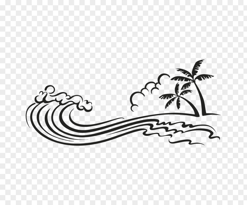 Palmier Plage Hawaii Wall Decal PNG