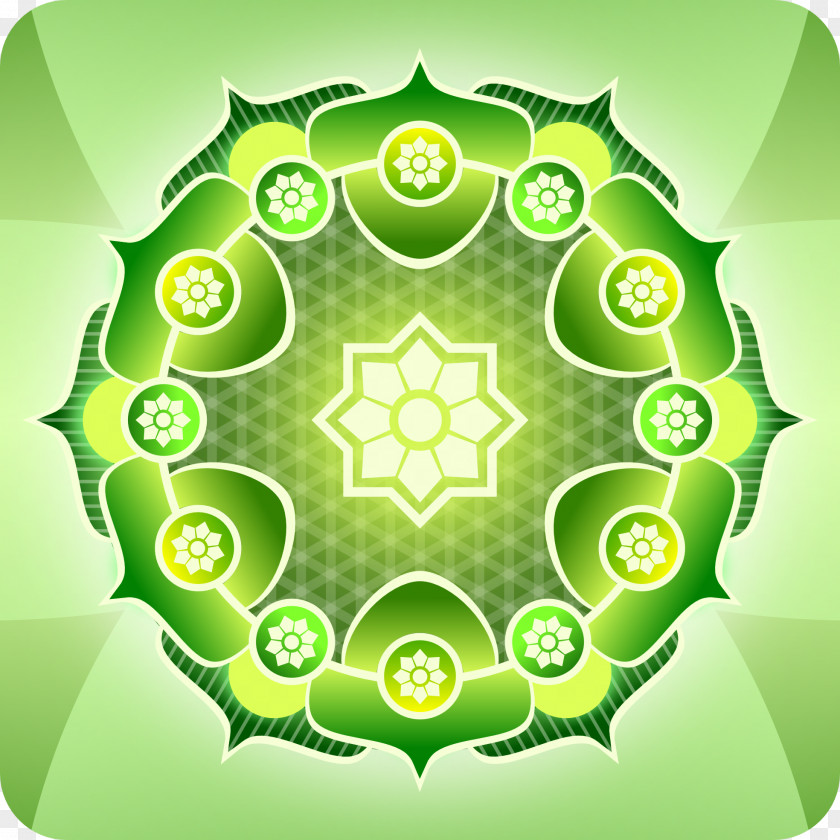 Green Abstract Mandala Yantra Clip Art PNG