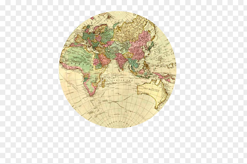 Round Stickers Block Map Of The World Old Geography PNG