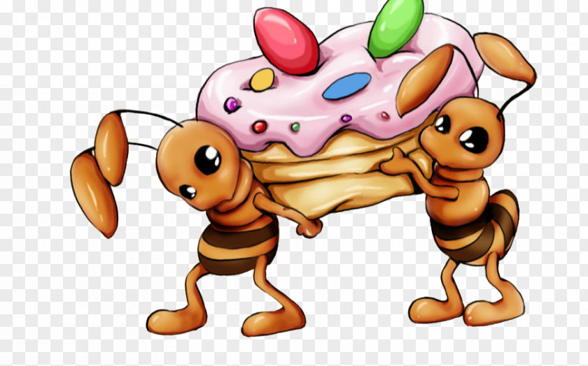 Yellow Little Ants Two Ant Cartoon Food PNG