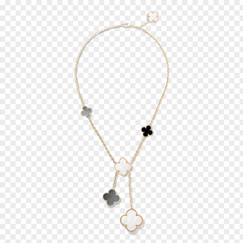 Necklace Van Cleef & Arpels Colored Gold Charms Pendants Pearl PNG