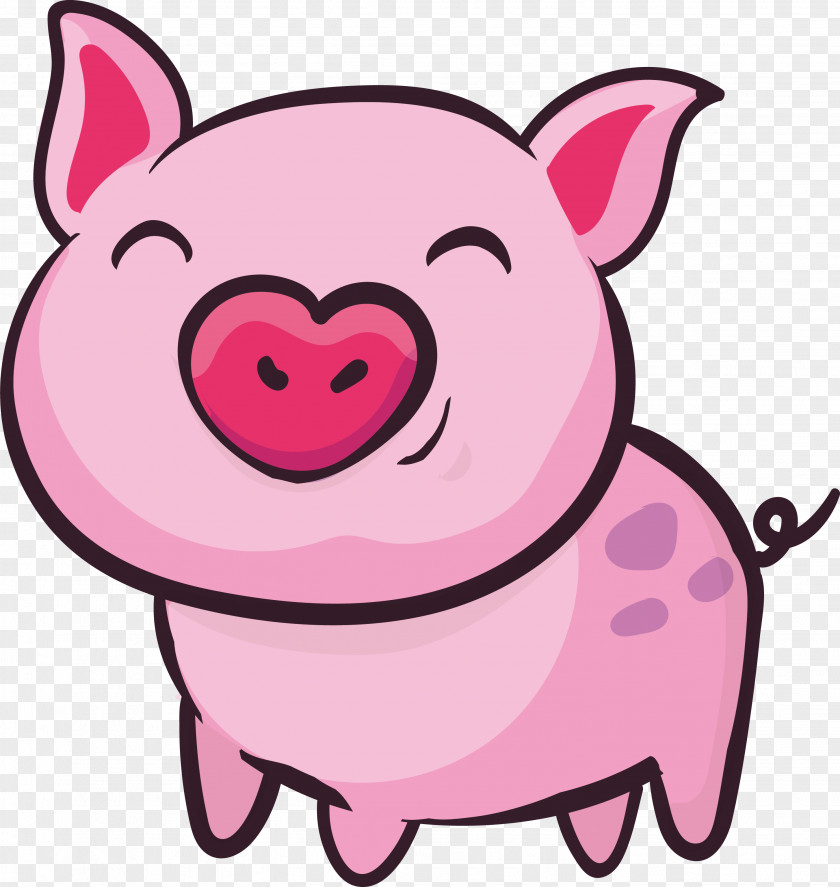 Pink Cute Little Pig Domestic Clip Art PNG