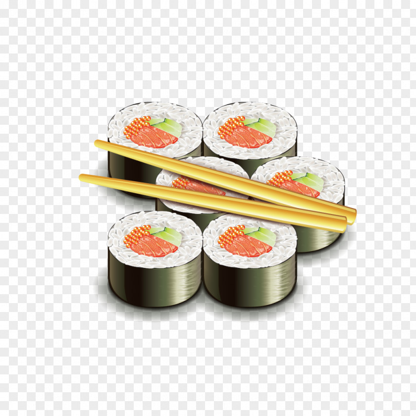 Sushi Japanese Cuisine Onigiri Tempura Seafood PNG