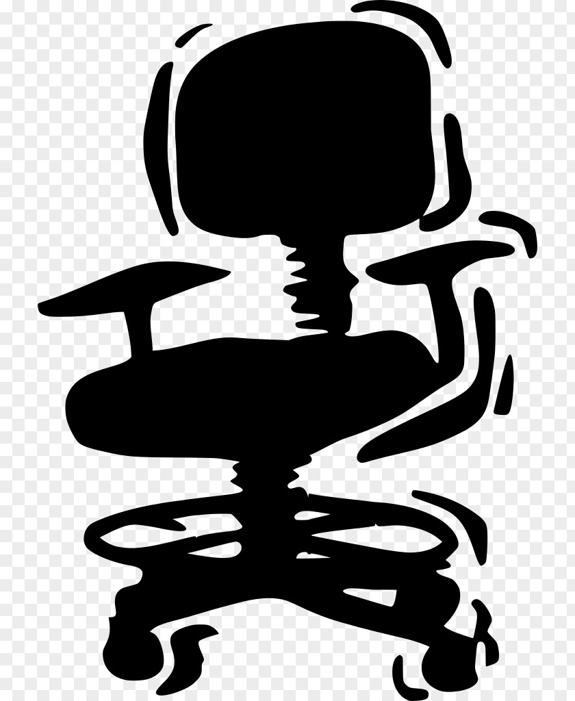 Blackandwhite Office Chair Table PNG