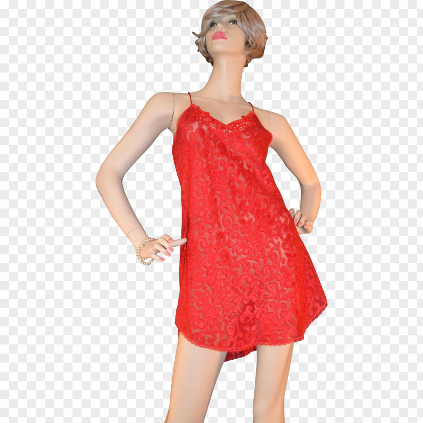 Red Lace Shoulder Cocktail Dress Sleeve PNG