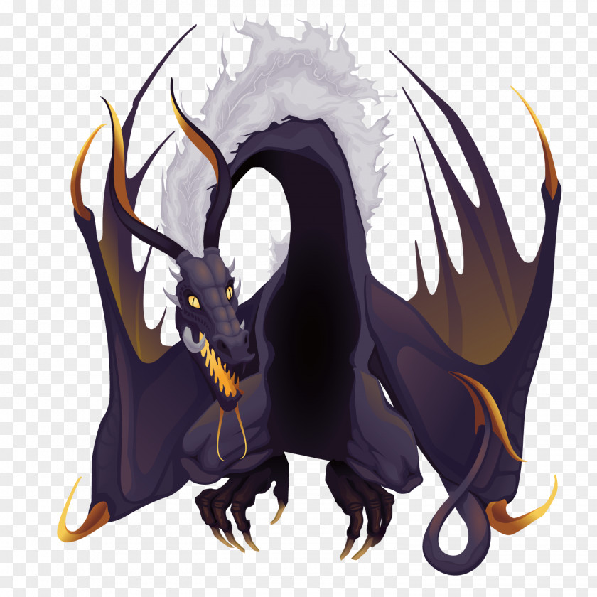 Vector Evil Dragon Illustration PNG