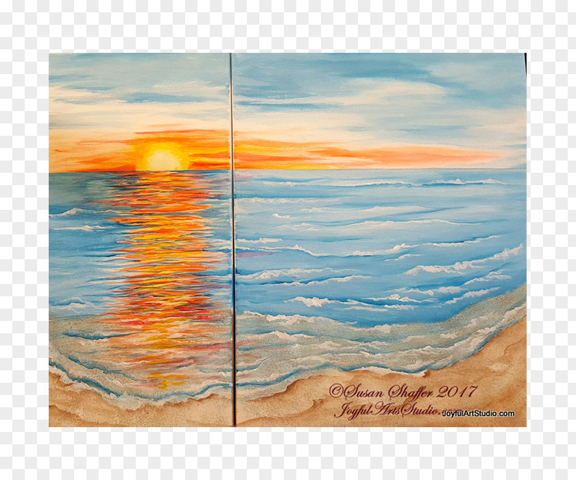 Beach Sunset Watercolor Painting Acrylic Paint The Dancing Couple Art PNG