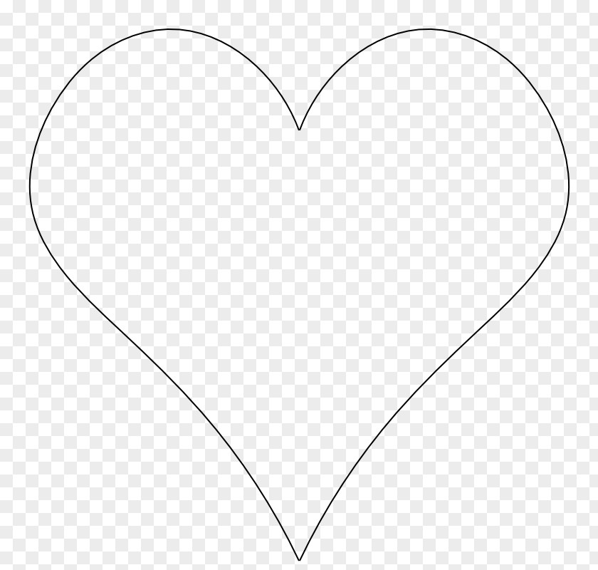 Simple Heart Outline White Black Angle Pattern PNG
