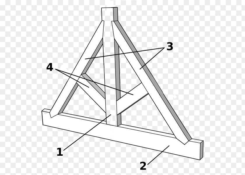 Trusses Timber Roof Truss King Post PNG
