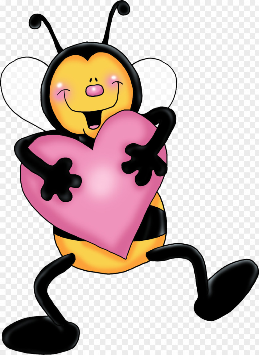 Wasp Bee Heart Cartoon Valentine's Day Clip Art PNG