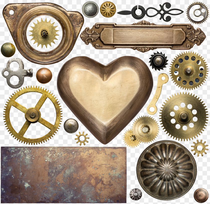 Mechanical Metal Gear Parts Collection Steampunk Stock Photography Clockwork PNG