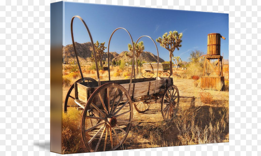 Painting American Frontier Western United States Covered Wagon Stagecoach PNG