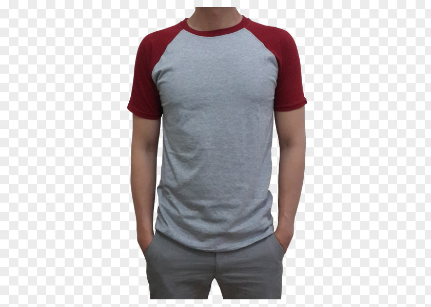 T-shirt Long-sleeved Raglan Sleeve Baju Maroon PNG