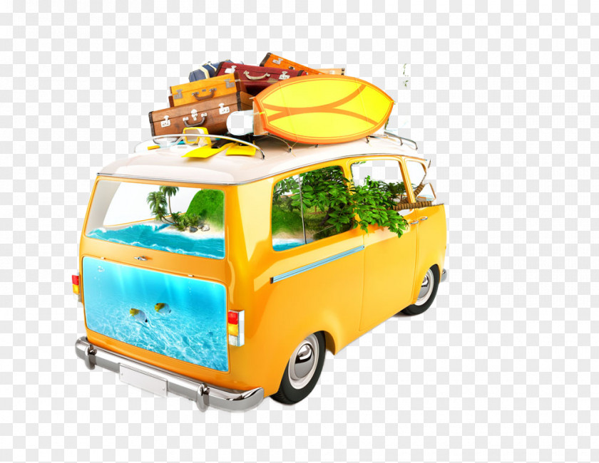 Travel Yellow Van Vacation Recreation PNG