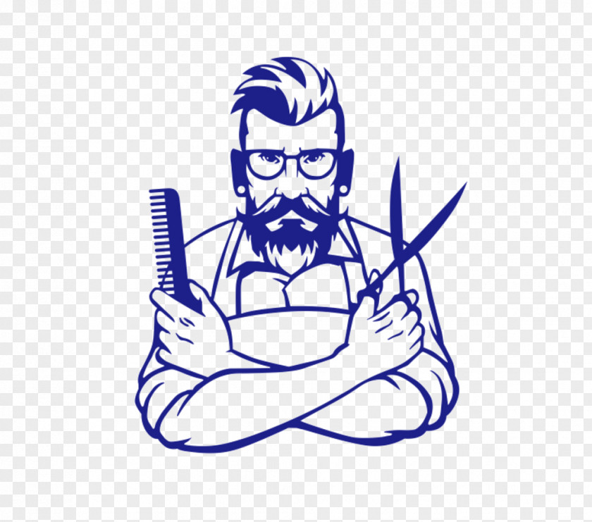 Holding A Comb And Scissors Barber Sticker Hairdresser Beauty Parlour PNG