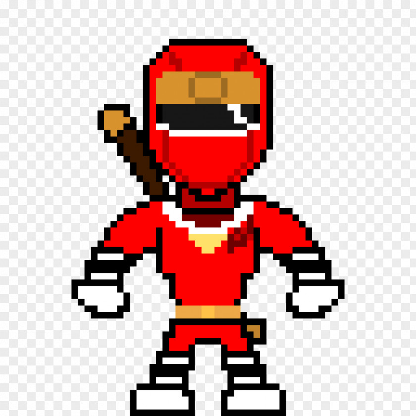 Ninja Red Ranger Sprite Alien Character PNG