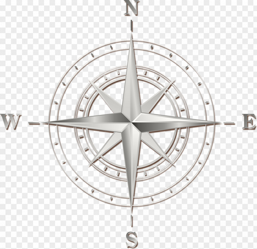 Silver Luxury Compass PNG