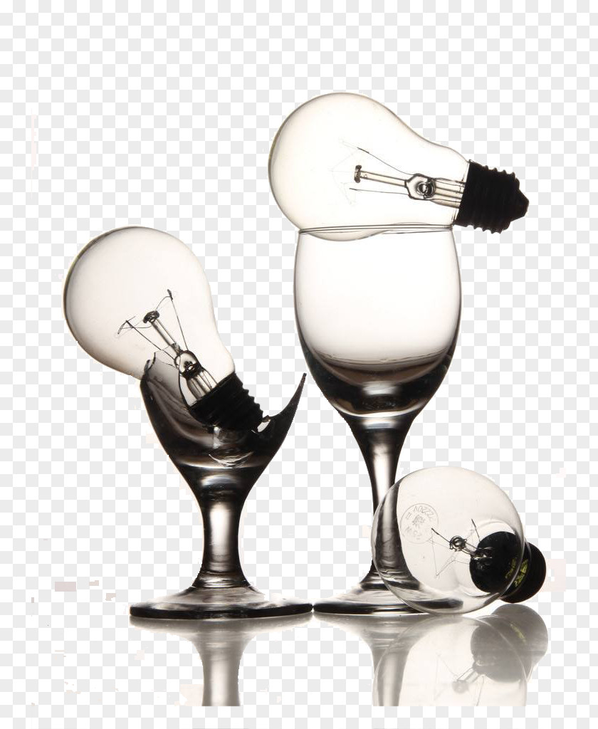 Glass Bulb Light Black And White PNG