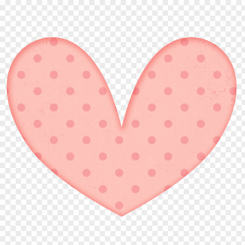 Pastel Heart Polka Dot Clip Art PNG