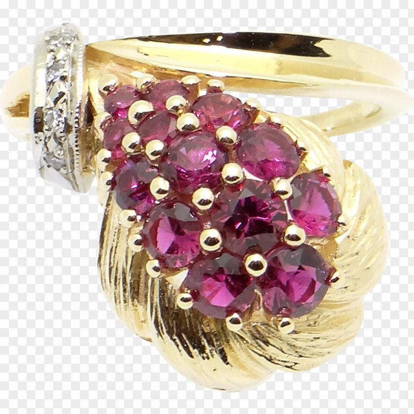 Ruby Ring Colored Gold Magenta Jewelry Design PNG