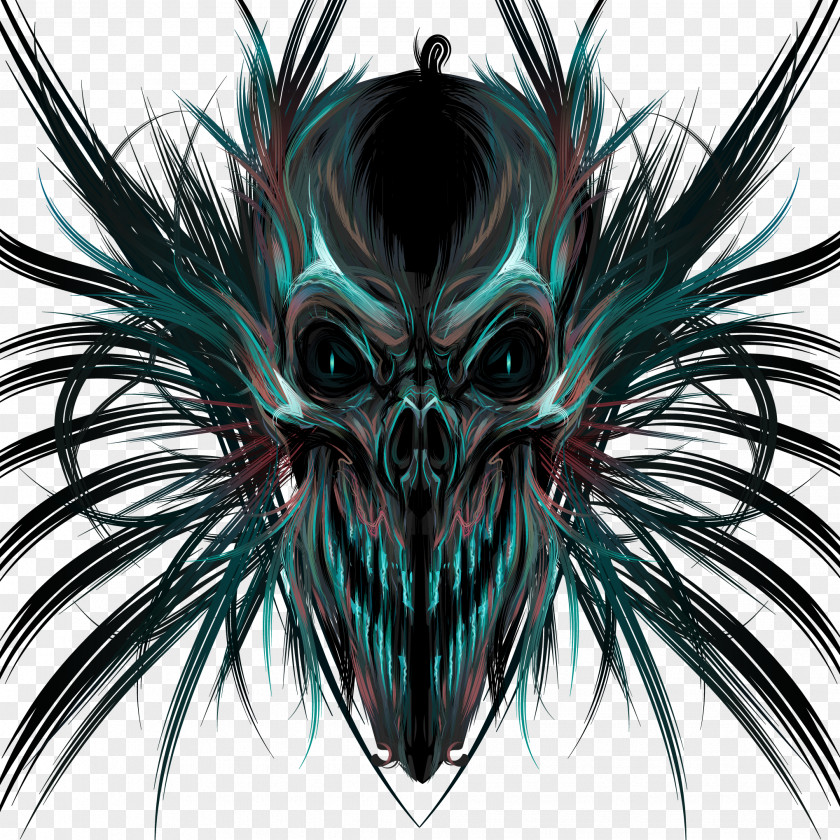 Vector Hand Painted Horror Of The Skull Ghost PNG