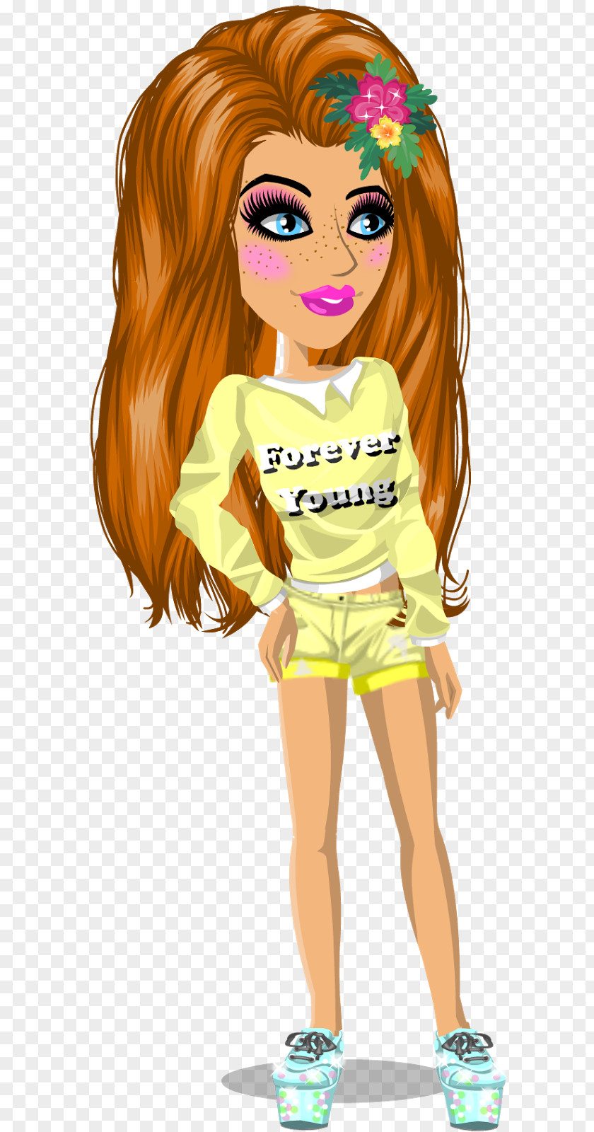 Barbie Brown Hair Cartoon PNG
