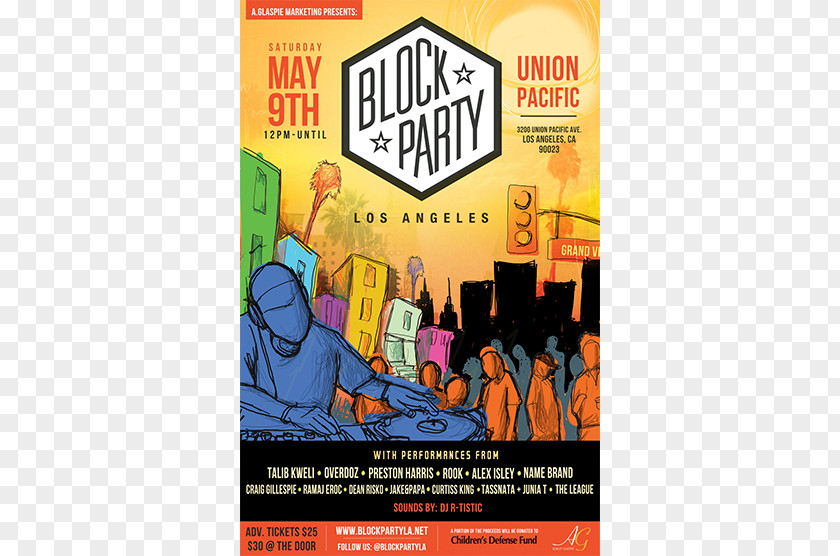 Party Block Poster Flyer Los Angeles PNG