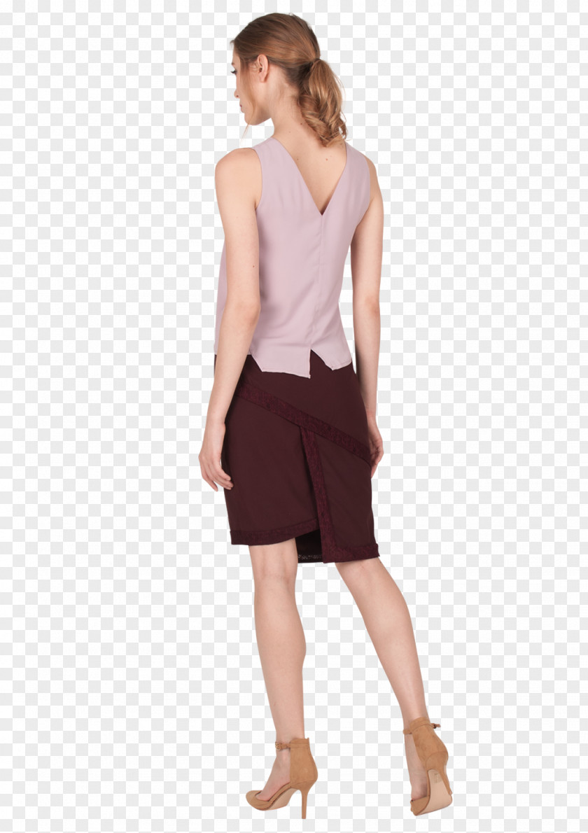 Pencil Skirt Waist Sleeve Shorts Brown PNG