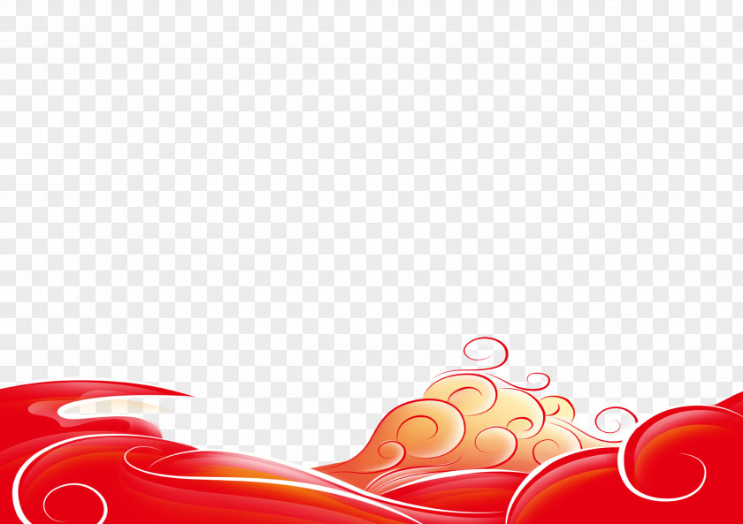 Red Tumbling Waves Wind Wave Poster Pattern PNG
