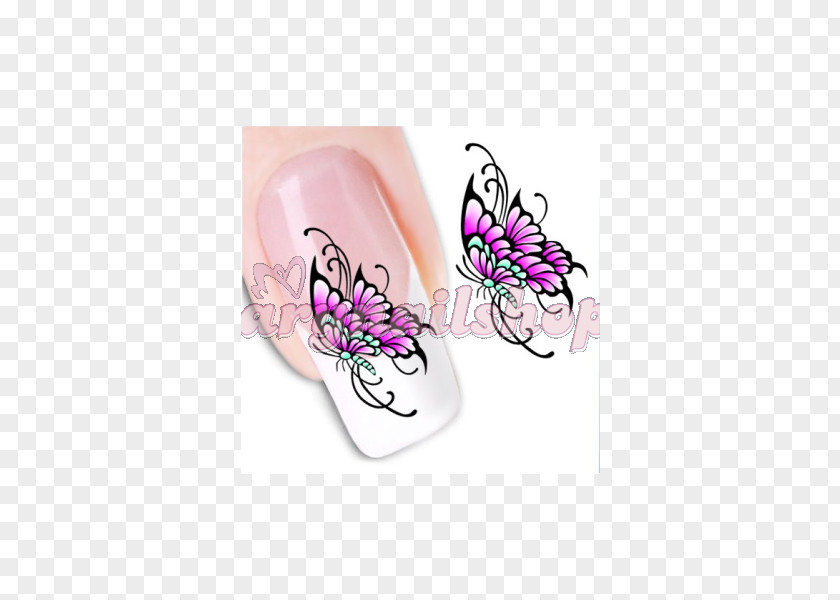 Butterfly Water Nail Art Decal PNG