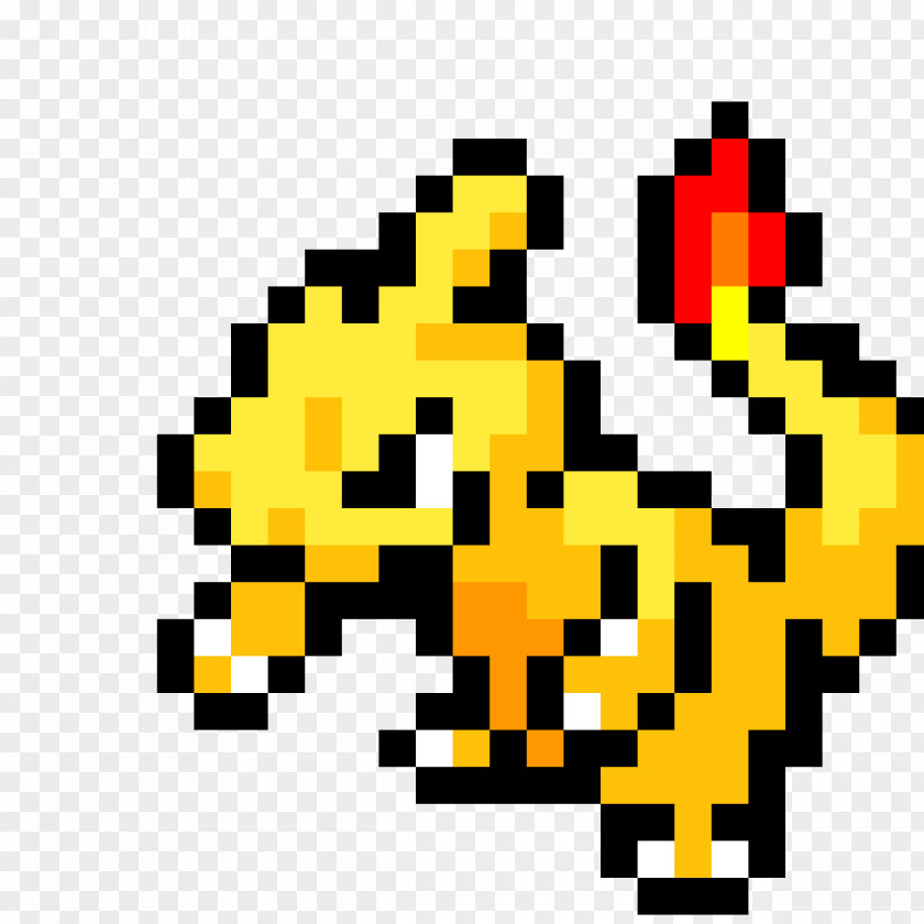 8bit Circle Minecraft Pokémon Yellow Charmeleon Charizard Pixel Art PNG