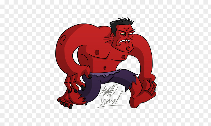 Red Hulk Demon Mammal Legendary Creature Clip Art PNG