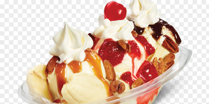 Ice Cream Banana Split Sundae Frozen Custard PNG