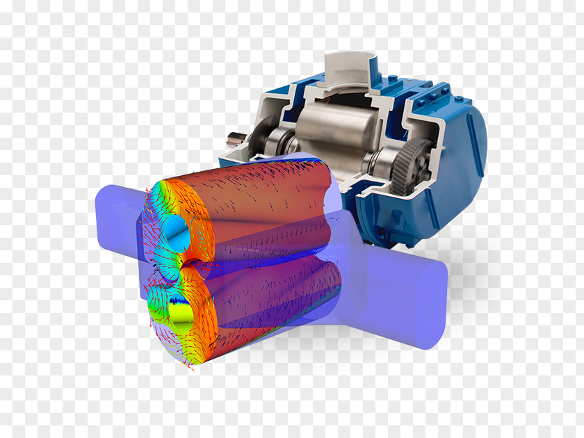 Computational Fluid Dynamics ANSYS CFX TwinMesh Roots-type Supercharger PNG