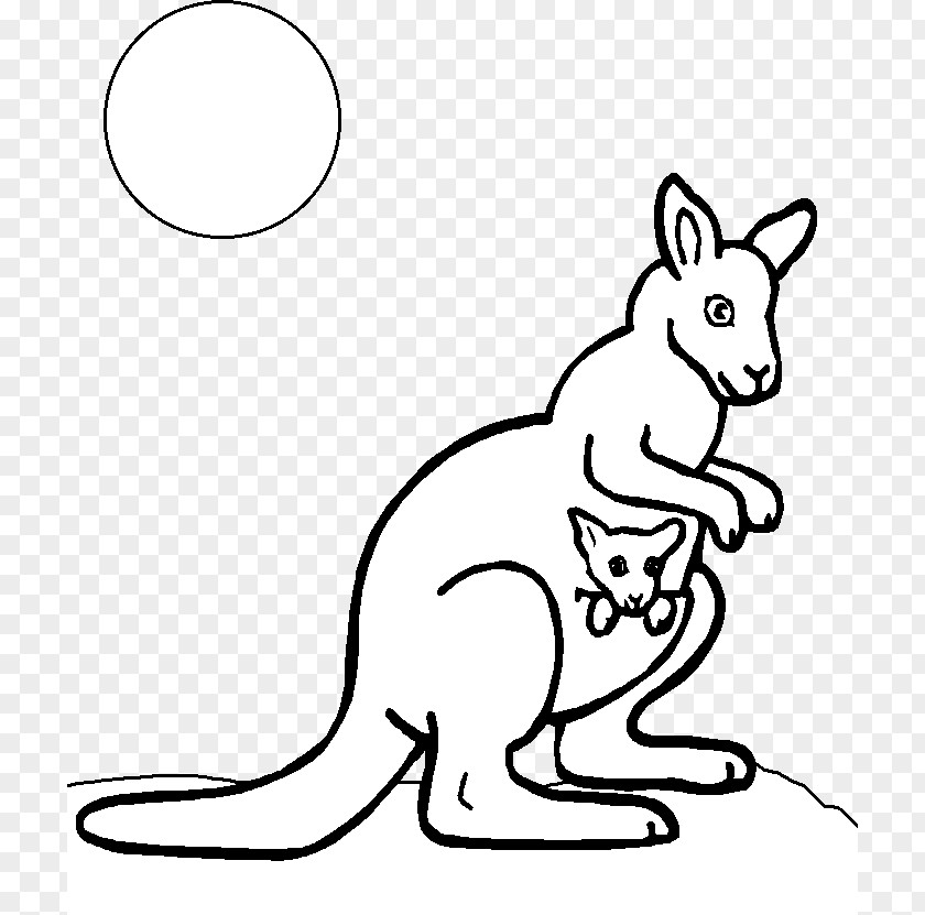Kangaroo Stick Figure Red Coloring Book Child PNG