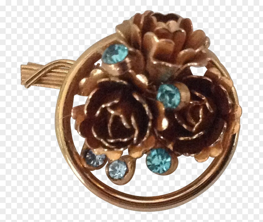 Turquoise Color Rose Circle Rhinestone PNG