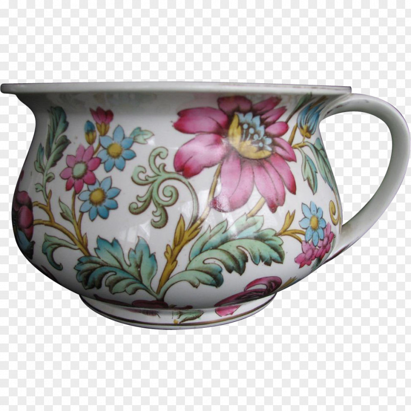 Chamber Pot Mug Porcelain Flowerpot Saucer PNG