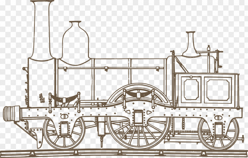 Train Drawing Steam Railway Image Rail Transport PNG