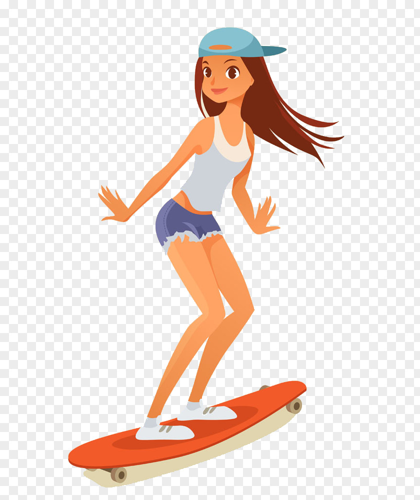 Beauty Skateboarding Longboarding Surfing Surfboard PNG