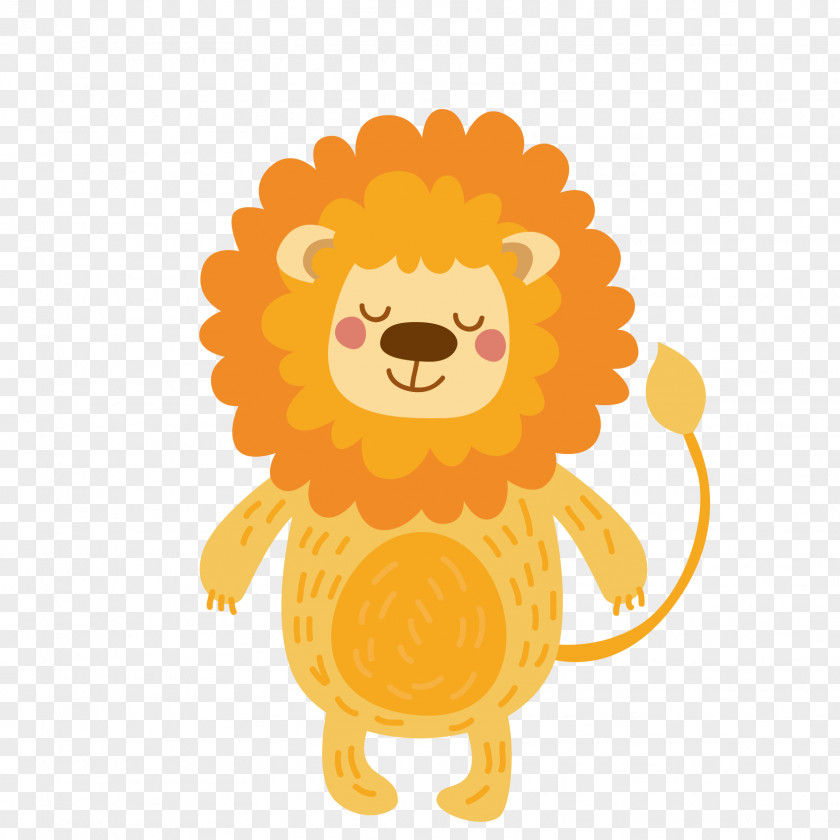 Cartoon Lion Illustration PNG