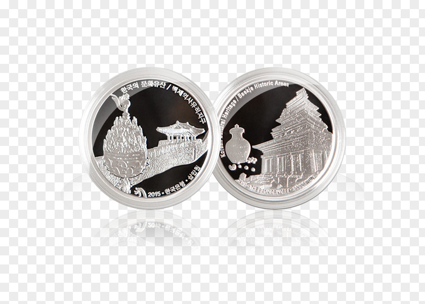 Silver Coin Cufflink PNG
